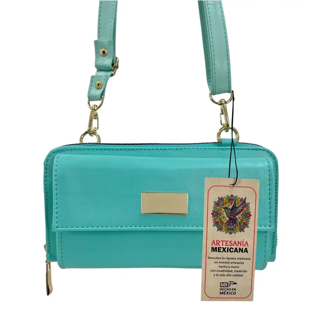 [P22PCAQU] PORTACEL PIEL UN CIERRE (AQUA).webp