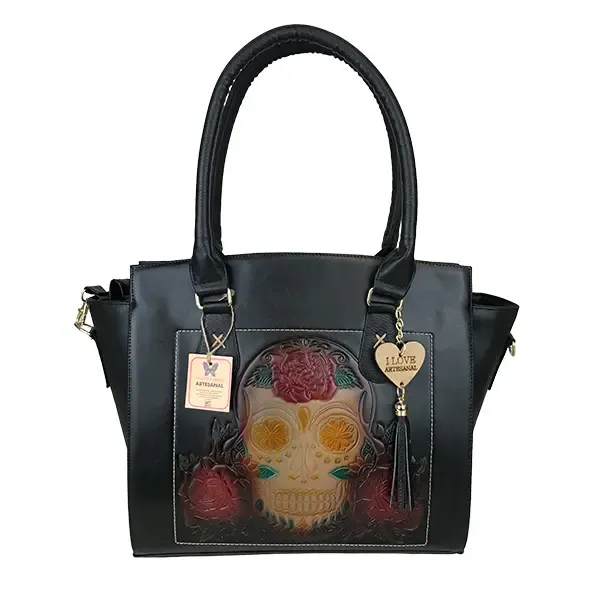 [B05VAAFCBN12] BOLSO VAQUETA ARTESANAL FERNANDA CALAVERA BICOLOR NEGRO 12.webp