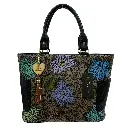 SORAYA TODO PIEL FLORES LILA/NEGRO