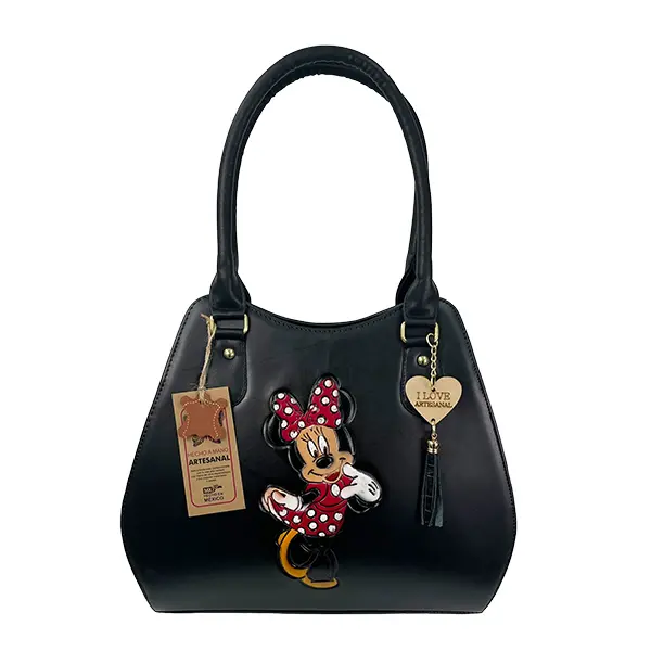 BOLSO VAQUETA ARTESANAL LUNA 2 MIN BICOLOR NEGRO 24