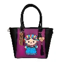 BOLSO VAQUETA LELE MORADO NEGRO