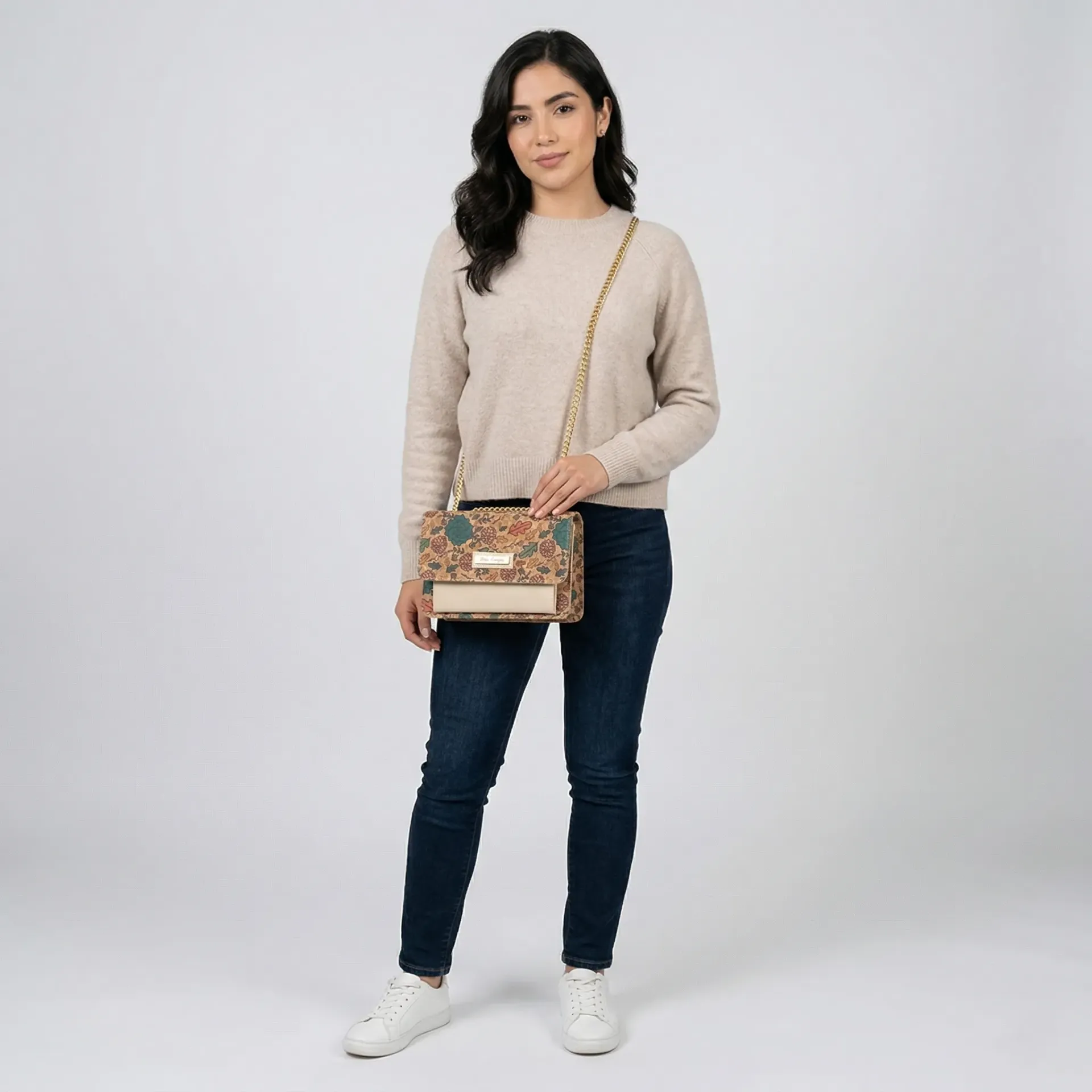 LUISA CORCHO ESTAMPADO FLORES A LATTE