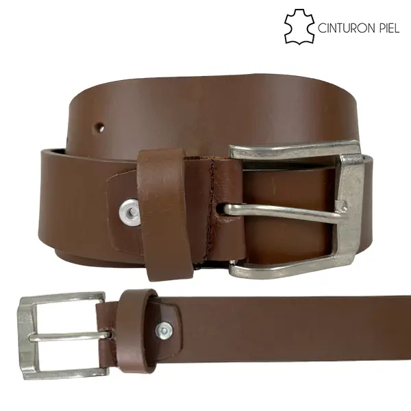 [CI13CAPLCAF1034] CINTURON PIEL MODELO 10 (CAFE)