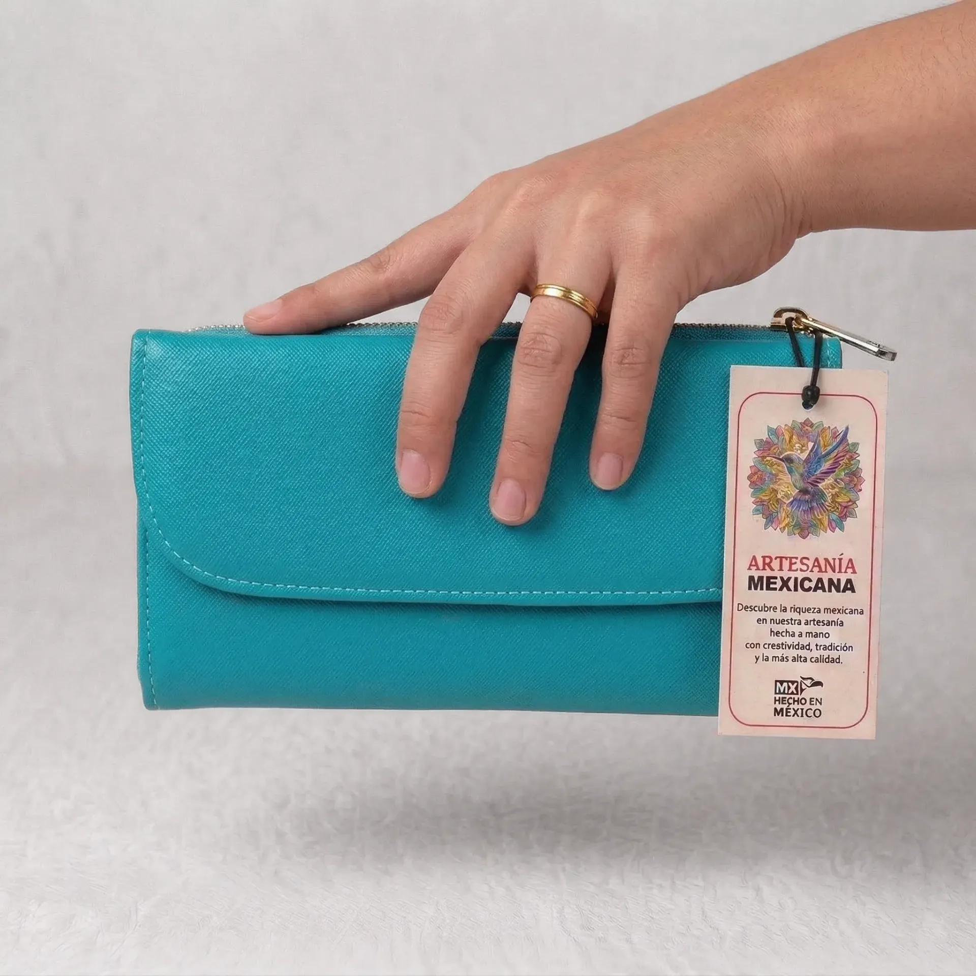CARTERA ECO BROCHE AZUL