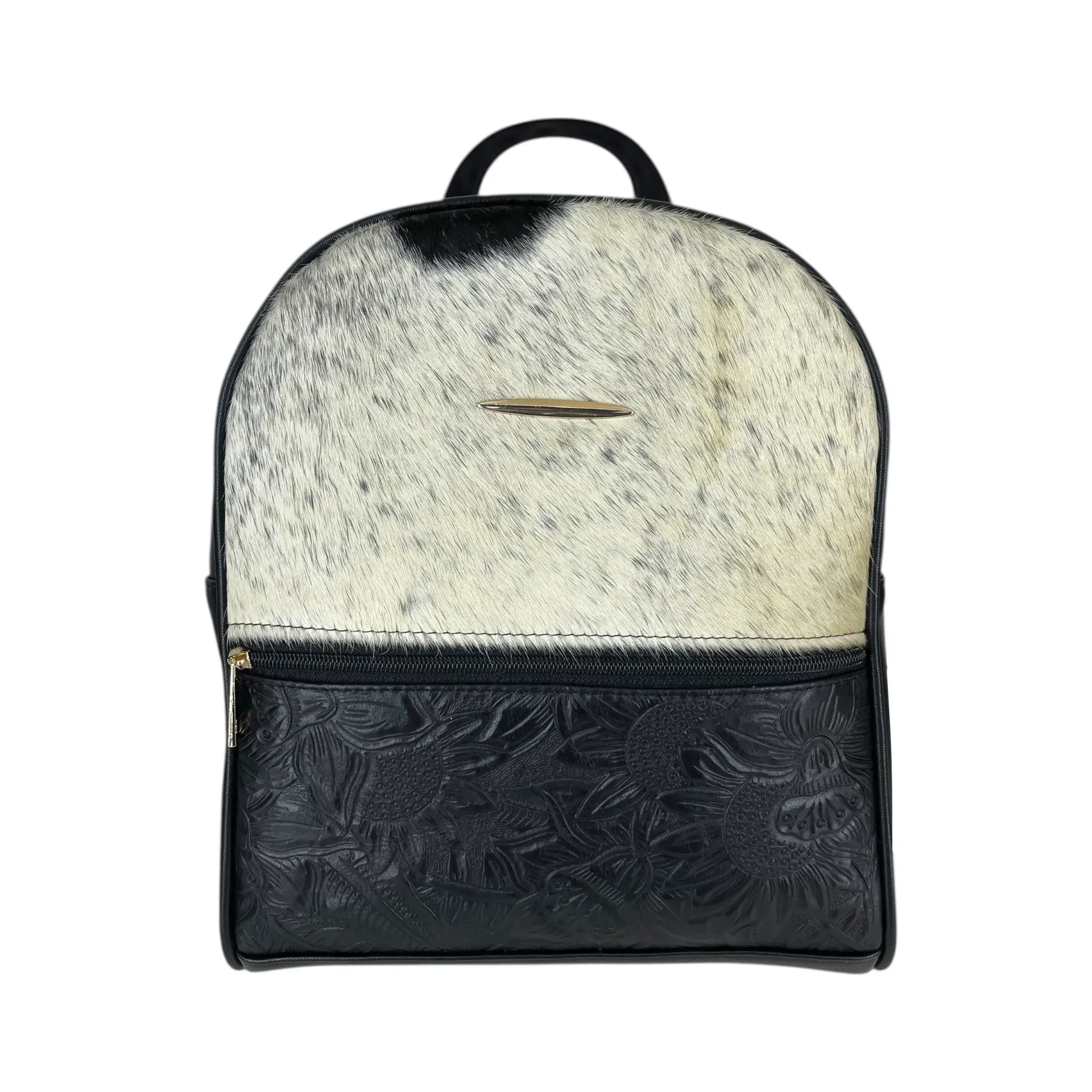 [M2MEGPNEG] MOCHILA MEDIANA PIEL  (GIRASOL PELO NEGRO)