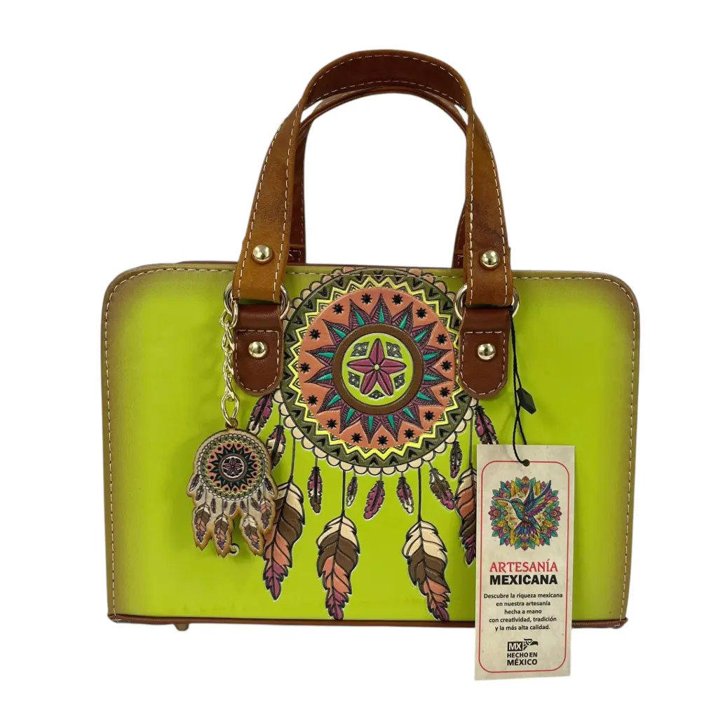 [B02FRPGAVM] FRIDA PIEL SAPICA (GIRASOL ATRAPASUEÑO VERDE/MIEL)