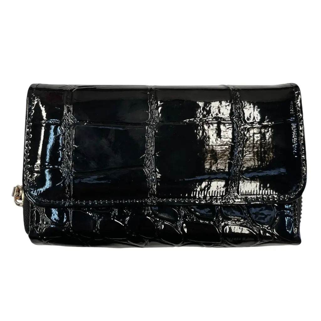 [C22SACHNEG] CARTERA SARY PIEL (CHAROL NEGRO)