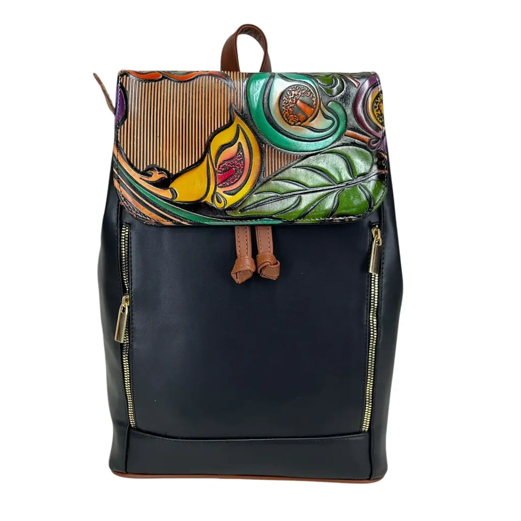 MORRAL 2 PIEL VAQUETA TULIPAN  NEGRO/SHEDRON 