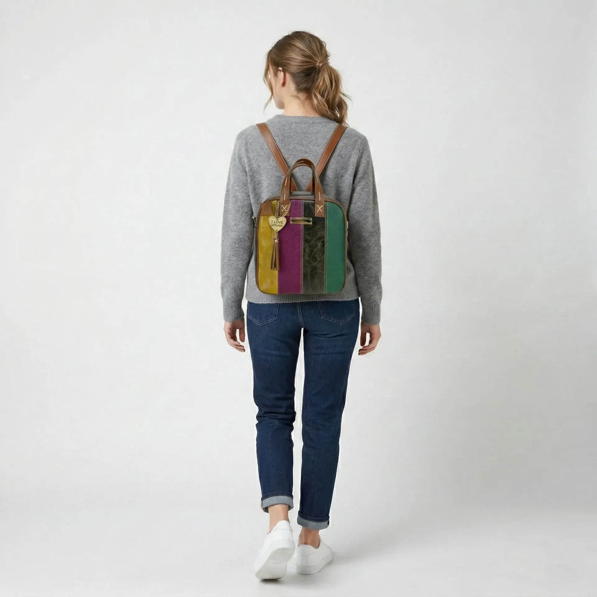 BOMBON PIEL LINEAS MULTICOLORES 