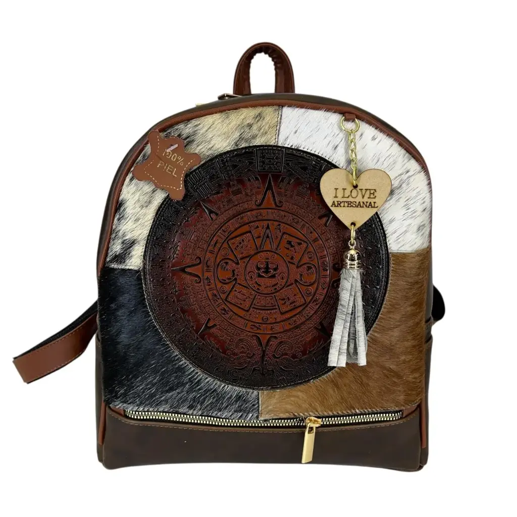 [M5VAPCALE] MOCHILA MEDIANA VAQUETA (PELO CALENDARIO CAFE)