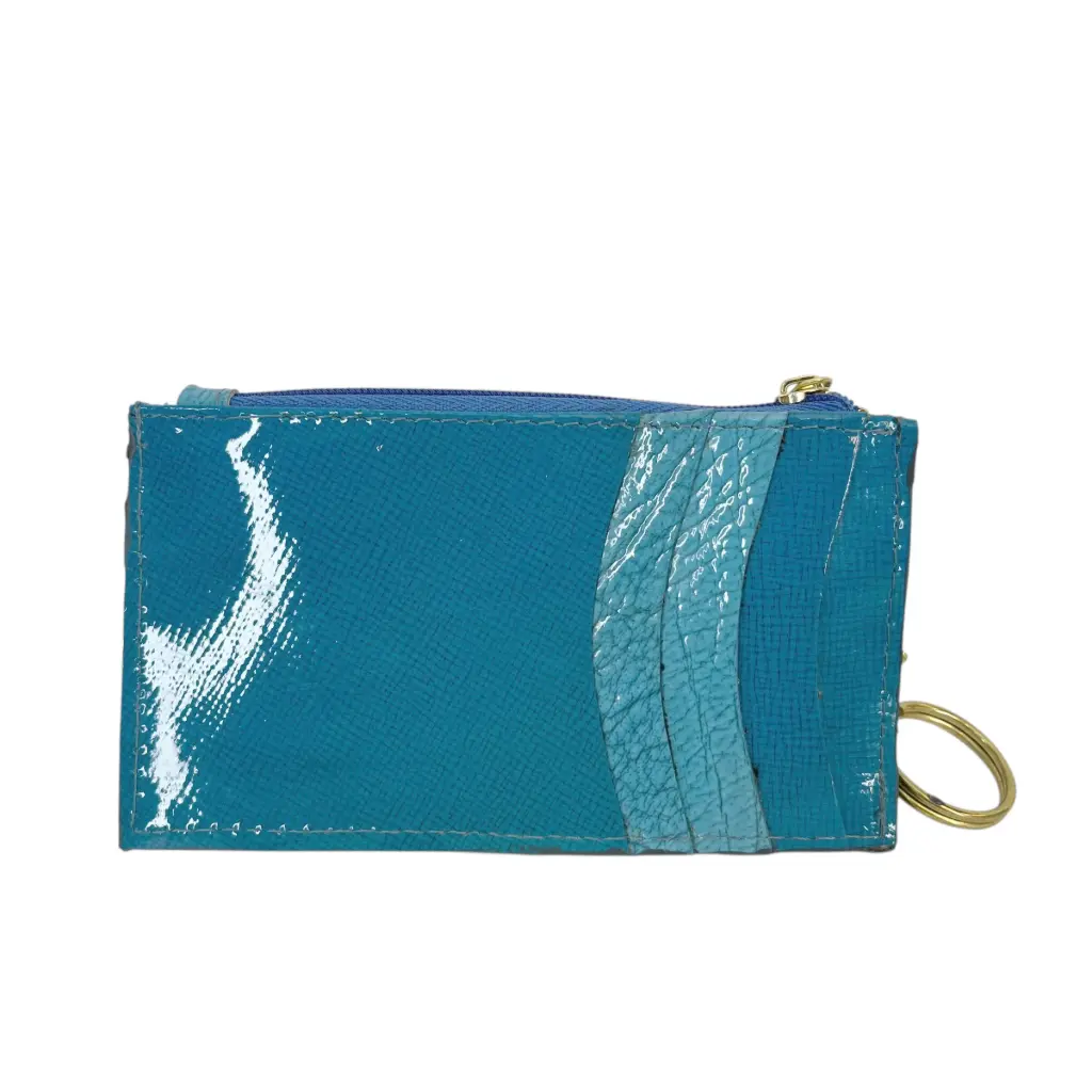 [T1CPAZU] TARJETERO COLGANTE PIEL (AZUL)