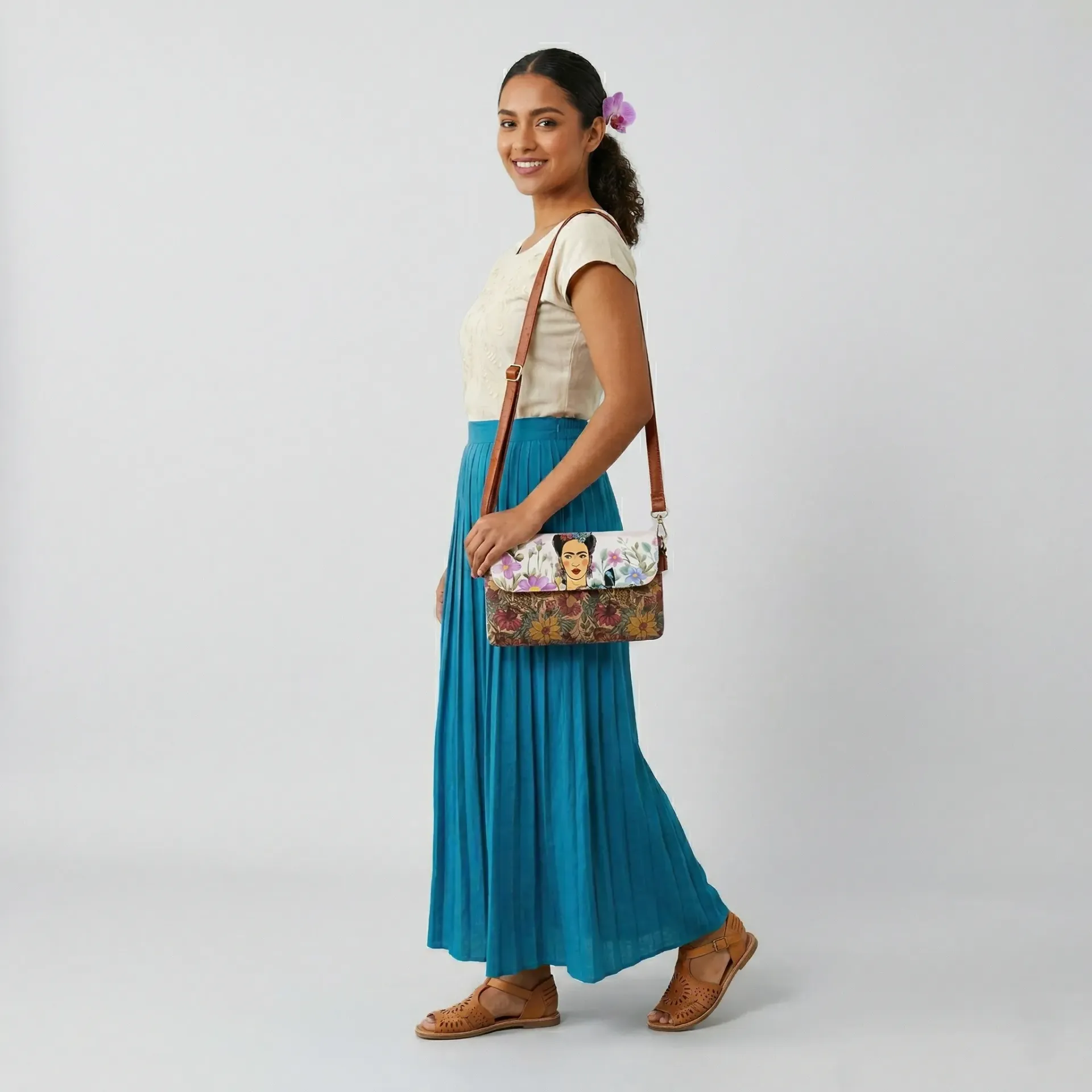 MARICONERA EVA CORCHO FLOR C TERCIOPELO FRIDA