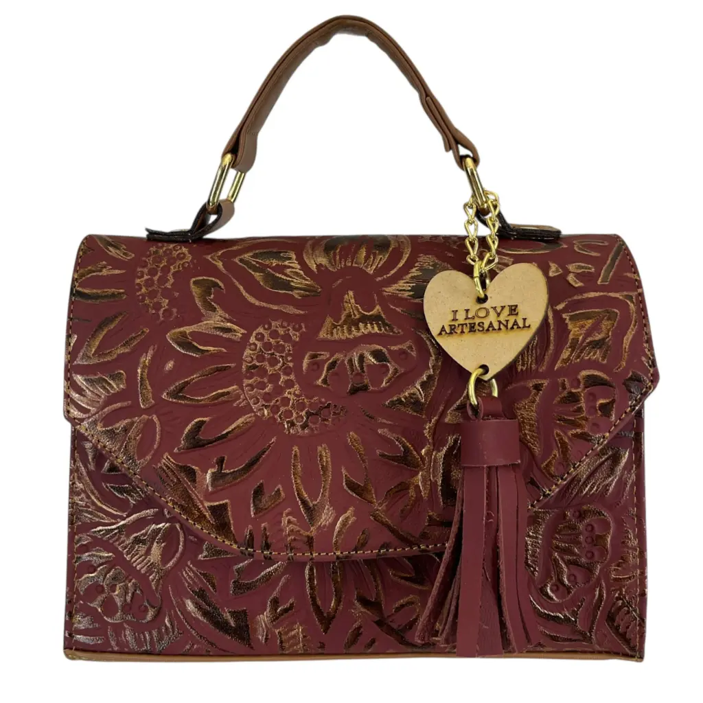 [B6DE3GMROS] DELIA 3 PIEL  (GIRASOL MUNEQ ROJO/ORO/SHEDRON)