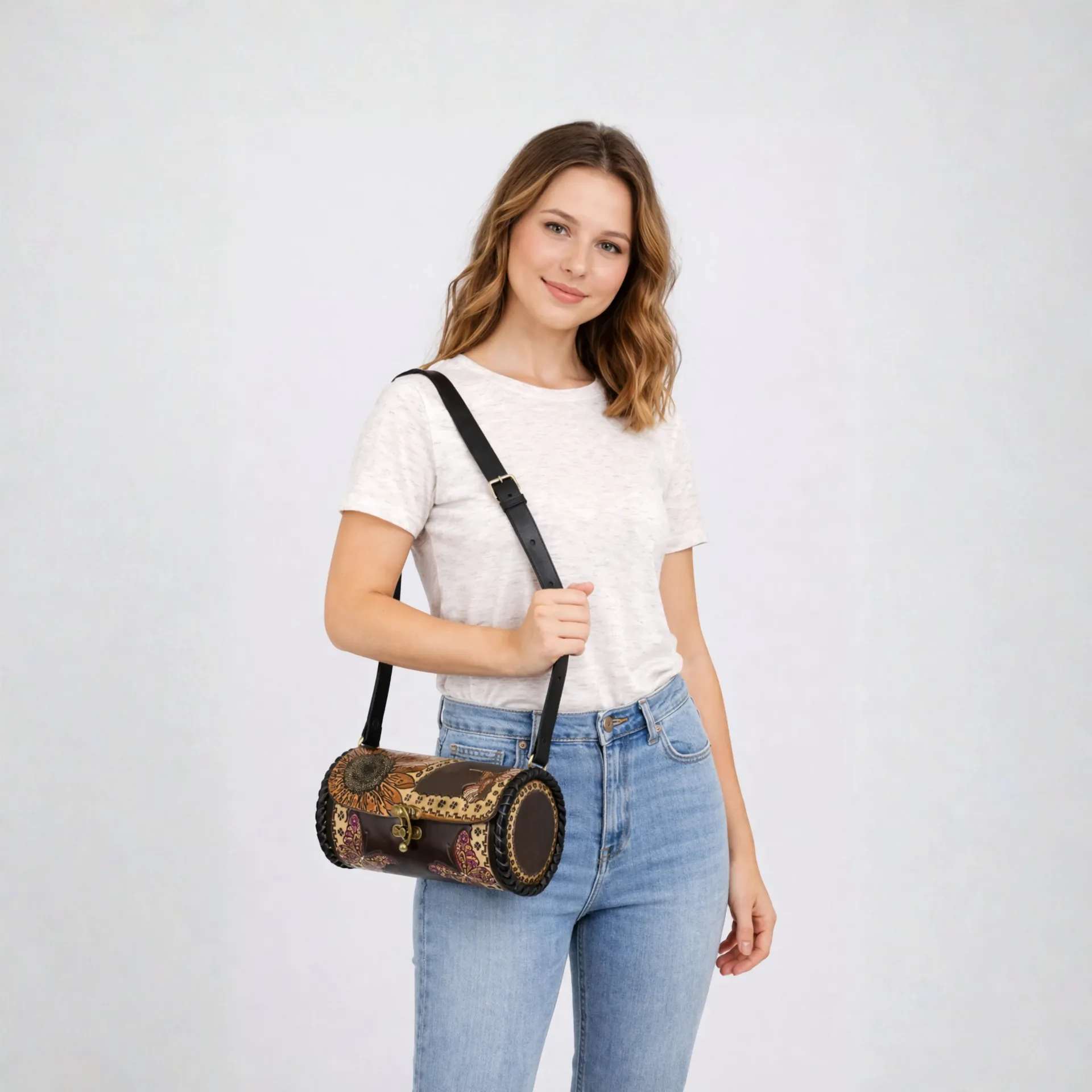 CILINDRO PIEL VAQUETA GIRASOL MARIPOSA